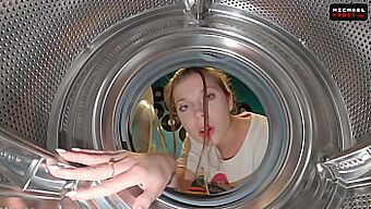 Amateur Stepsister Gets Her Pussy Stuck In The Washing Machine And Needs Rescue