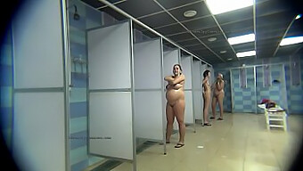 Voyeuristic Shower Room Encounter Caught On Hidden Camera