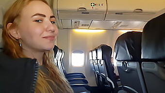 Public Plane Blowjob With Natural Tits And Pov