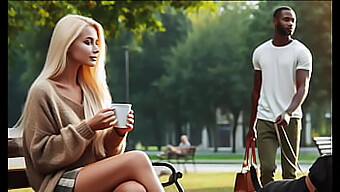 Cuplu Interracial Se Angajează În Discuții Murdare Și Sex Interracial În Parc