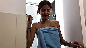 Young Girl'S First Tasting Of Cum In The Bathroom