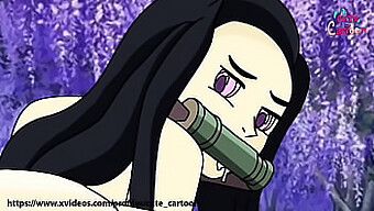 Encontro Apaixonado De Nezuko E Tanjiro Em Um Desenho Animado