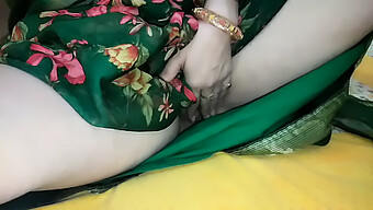 A Young Asian Girl Peels Off Her Pantie From Beneath Her Saree