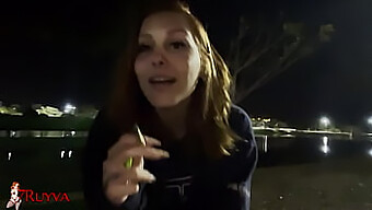 Redhead Girl Gets Interviewed And Fucked In Public