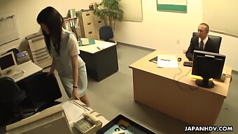 Japanese Amateur Gets Naughty On Office Desk